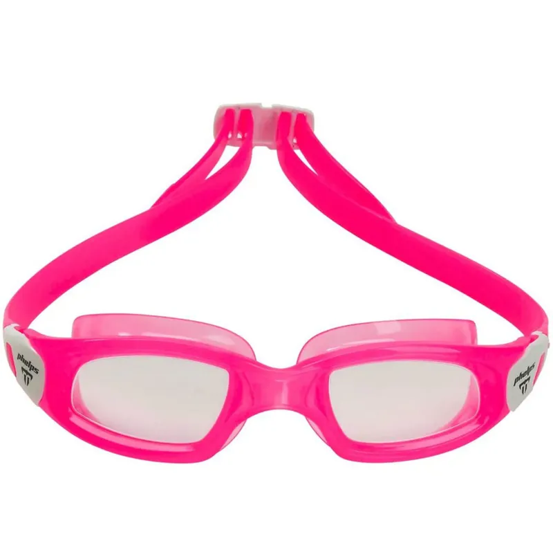 Aqua Sphere Michael Phelps Tiburon Kid Swim Goggles Clear Lens Pink/White